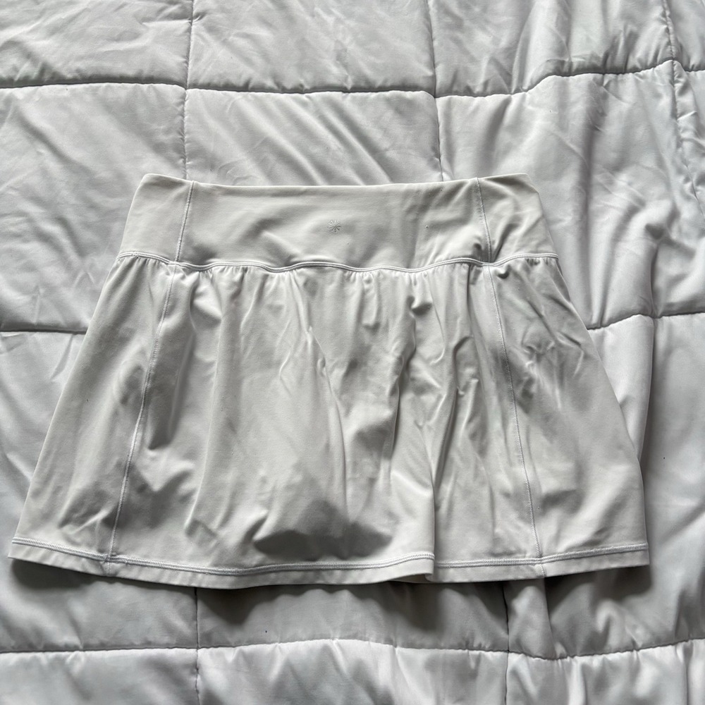 Athleta Skirt Skort Salutation Stash 14 1/2" White Womens Size XL Tennis Golf - Picture 6 of 6